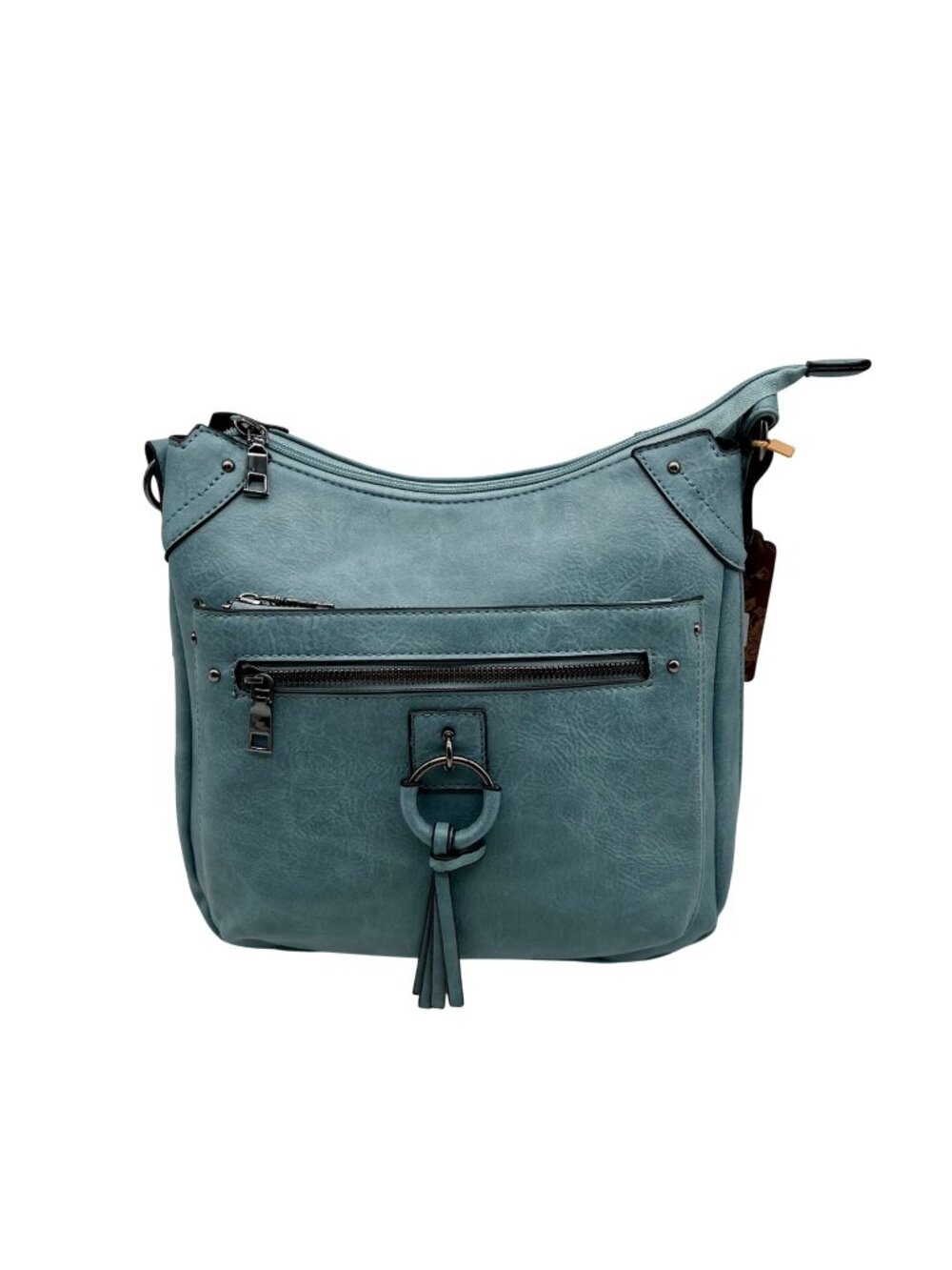 Sam Hadley Blue Denim Colored FauxLeather Crossbody Bag